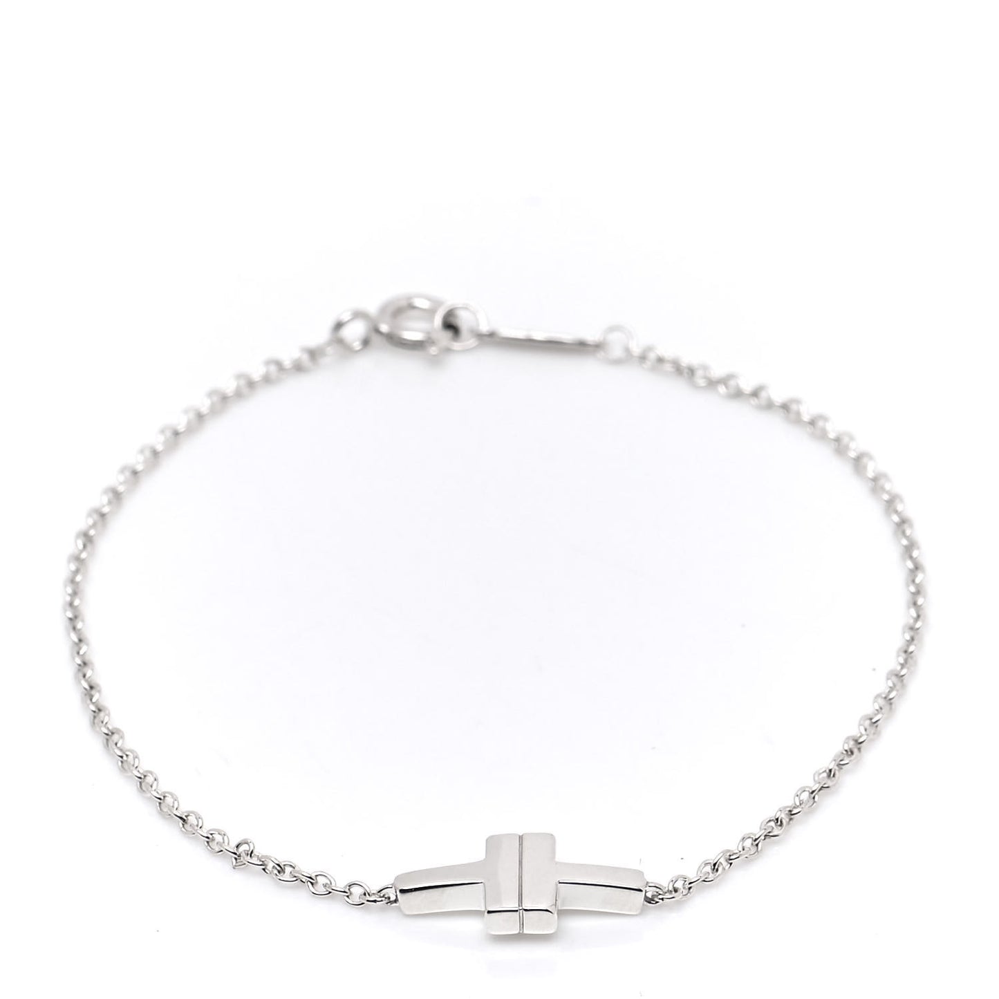 Sterling Silver T Two Single Chain Bracelet