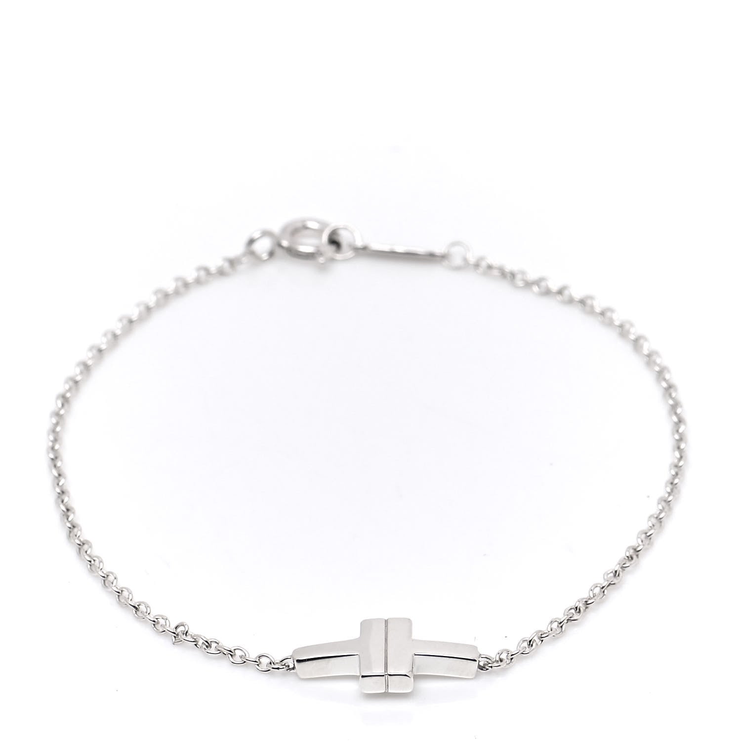 Tiffany Sterling Silver T Two Single Chain Bracelet 1 of 6