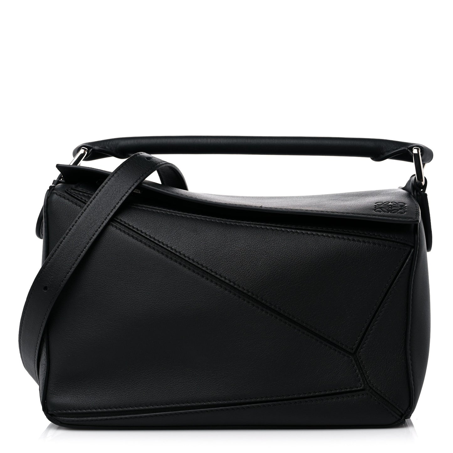 Calfskin Small Puzzle Bag Black