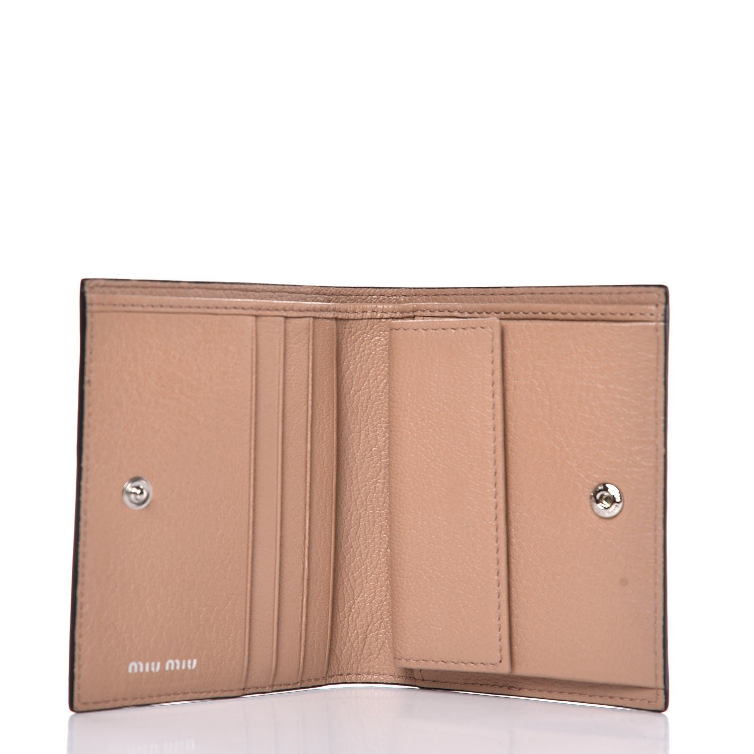 Miu Miu Goatskin Madras City Calf Compact Wallet Cammeo 5 of 8