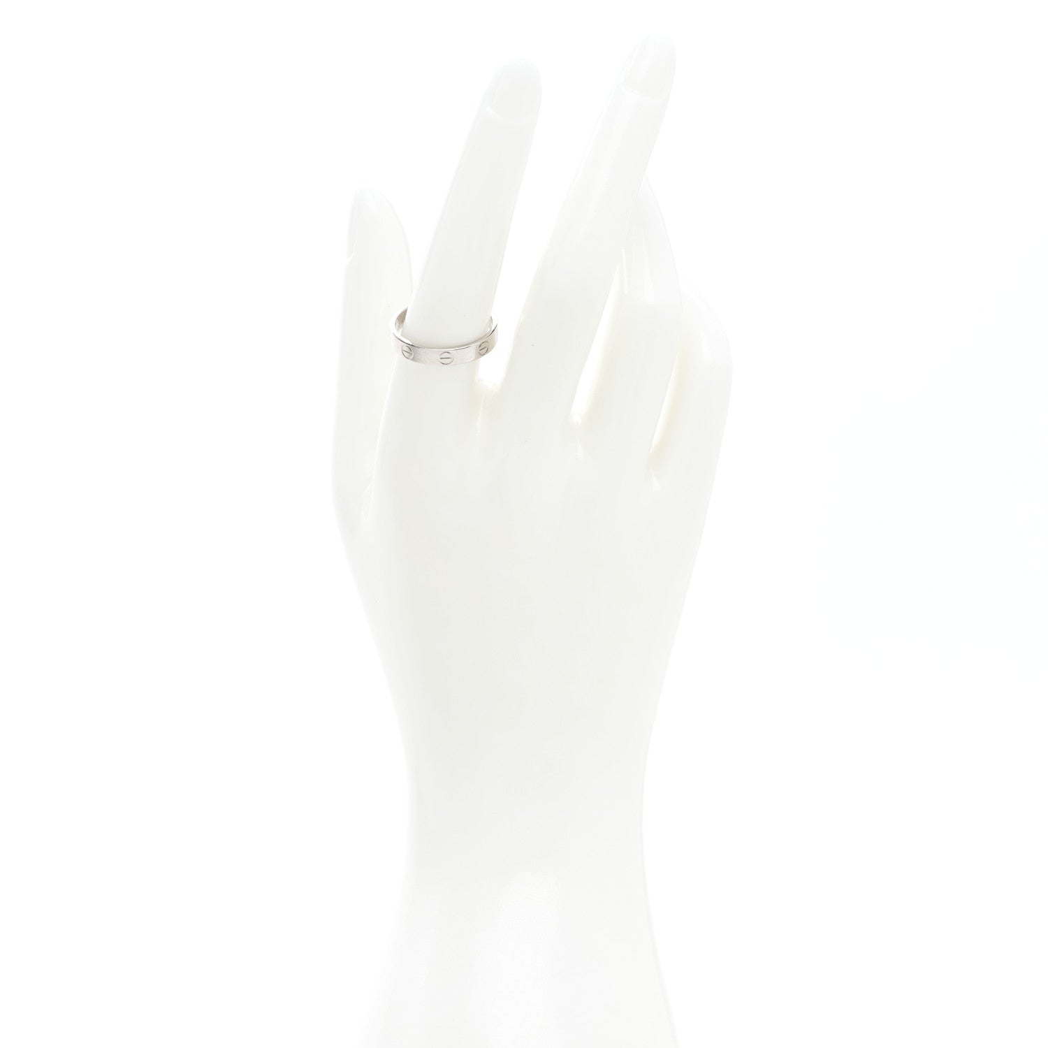 Cartier 18K White Gold 3.5mm LOVE Wedding Band Ring 57 8 2 of 4