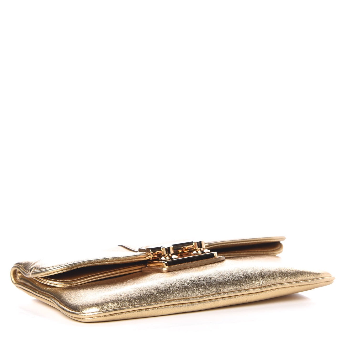 Metallic Lambskin SC Slim Clutch Gold