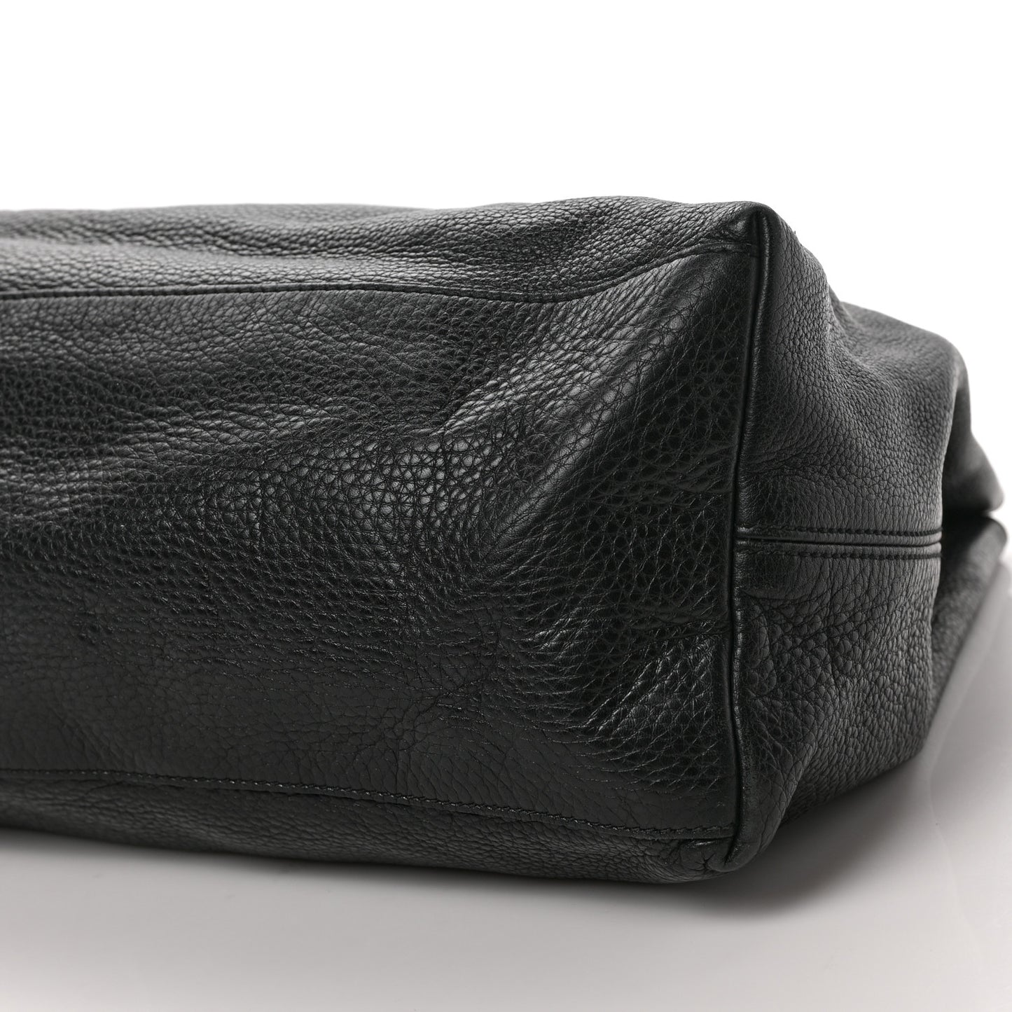 Pebbled Calfskin Large Soho Chain Shoulder Bag Black