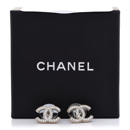 Chanel Crystal CC Earrings Silver 5 of 5