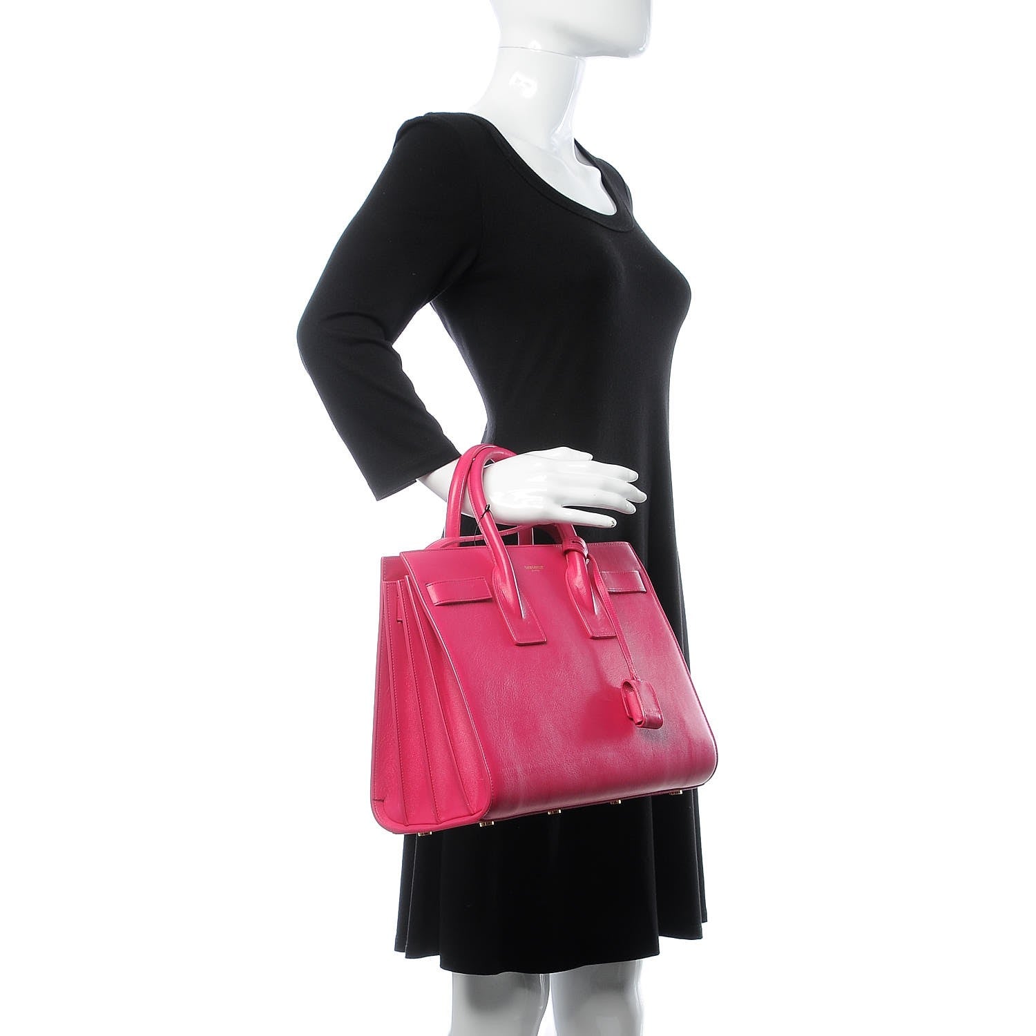 Saint Laurent Calfskin Small Sac De Jour Bubblegum 3 of 7