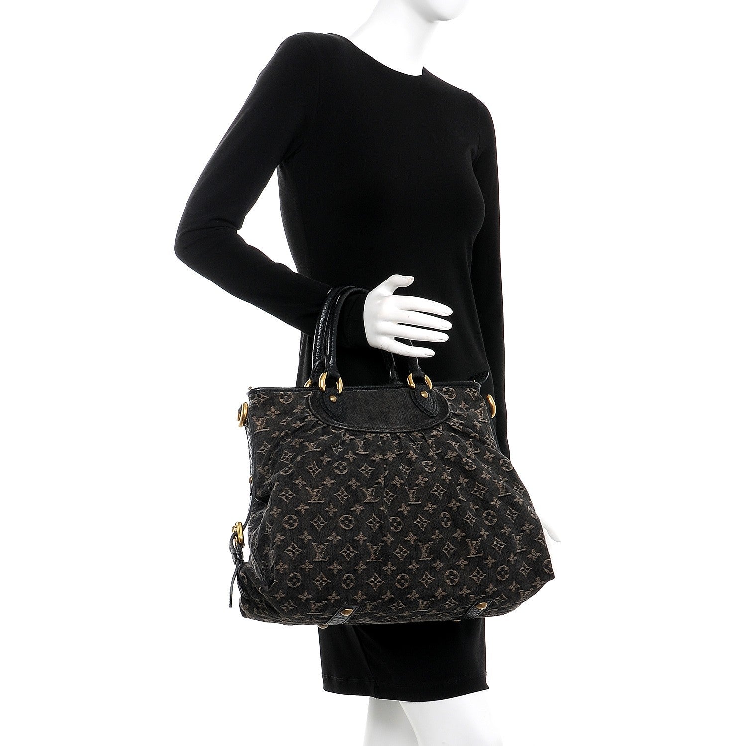 Louis Vuitton Denim Neo Cabby GM Black 2 of 9