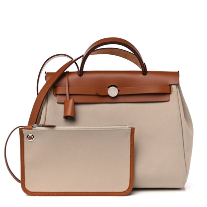 Hermes Vache Hunter Toile Herbag Zip 31 PM Trench Gold 1 of 16