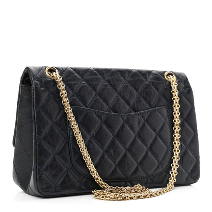 Chanel Aged Calfskin Quilted 2.55 Reissue 226 Flap Navy Blue 3 of 10