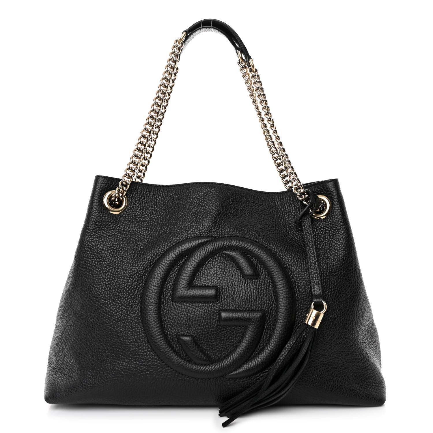 Gucci Pebbled Calfskin Medium Soho Chain Shoulder Bag Black 1 of 10