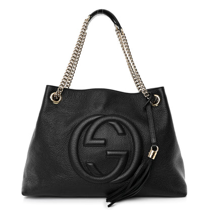 Gucci Pebbled Calfskin Medium Soho Chain Shoulder Bag Black 1 of 10