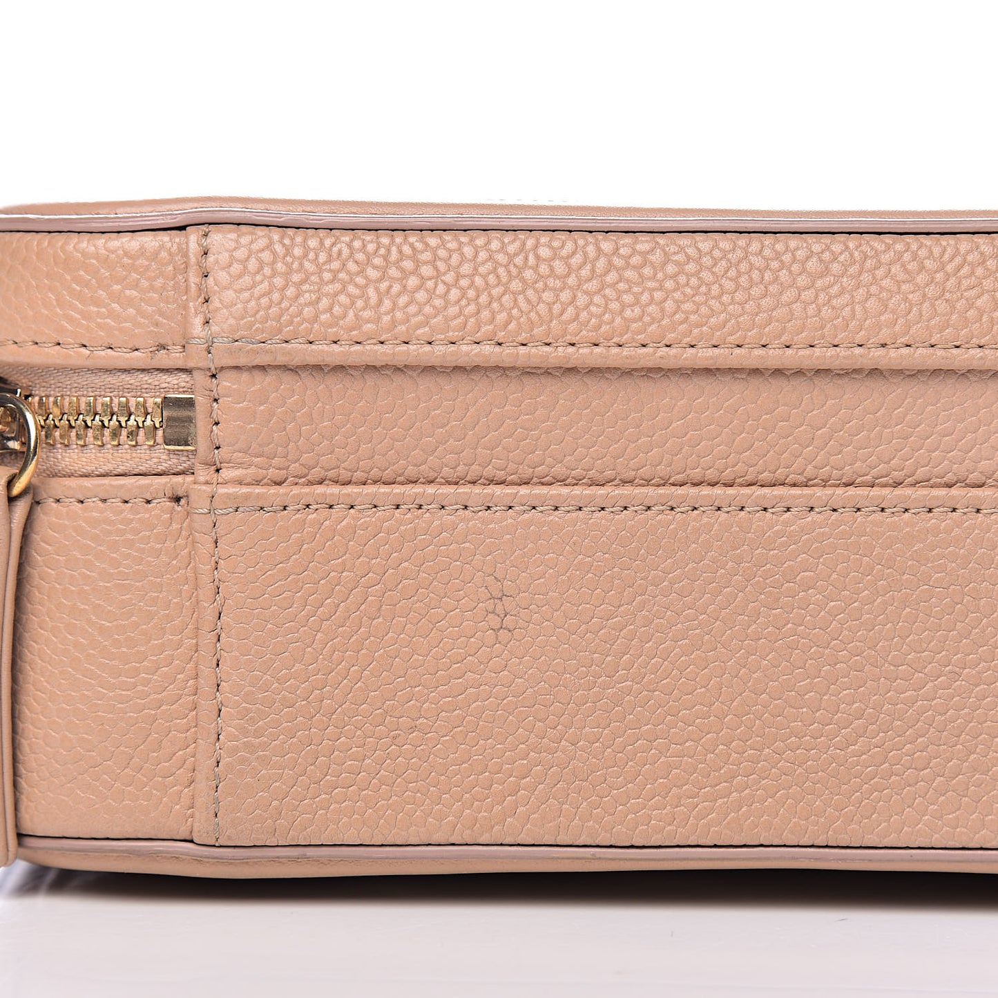 Caviar Quilted Medium CC Filigree Vanity Case Beige