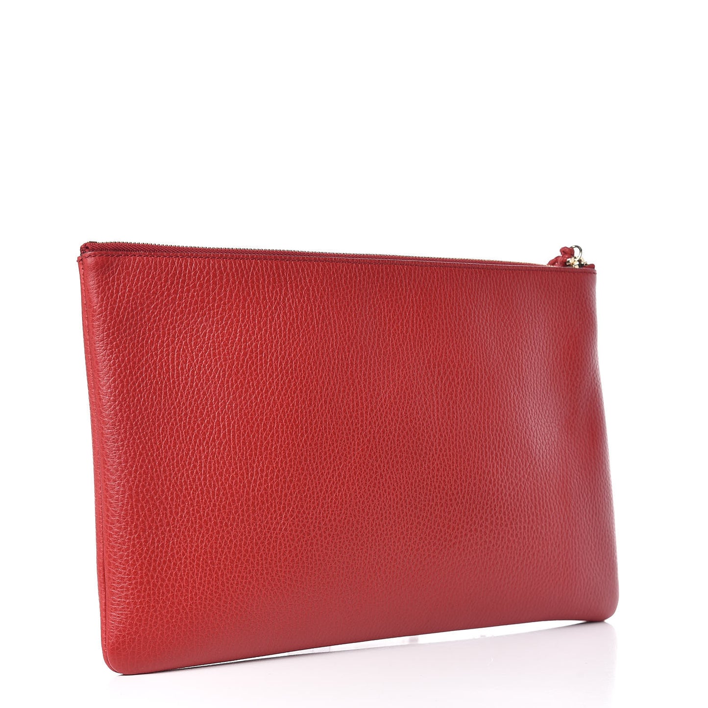 Calfskin Large Bamboo Clutch Red