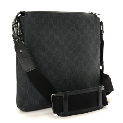 Gucci GG Supreme Monogram Crossbody Messenger Bag Black Grey 3 of 10