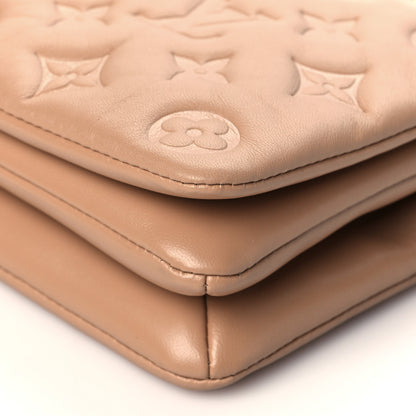 Louis Vuitton Lambskin Embossed Monogram Pochette Coussin Camel 8 of 9