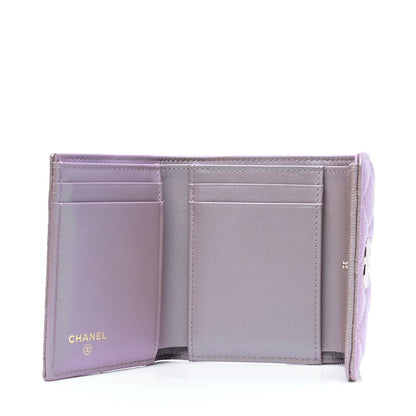 Chanel Iridescent Caviar Quilted Small Flap Wallet Beige 3 of 5