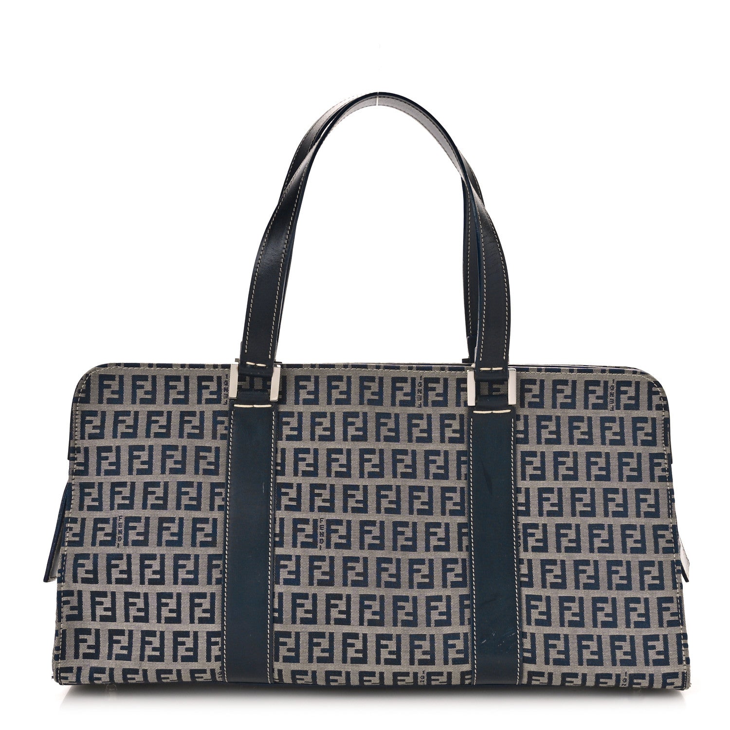 Fendi Zucchino Shoulder Bag Navy Blue 1 of 10