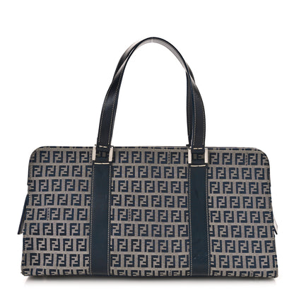 Fendi Zucchino Shoulder Bag Navy Blue 1 of 10