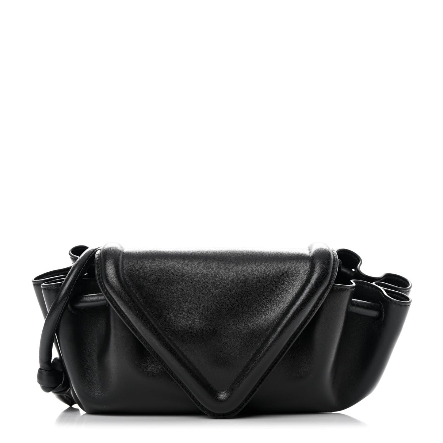 Lambskin Small Beak Triangle Flap Shoulder Bag Black