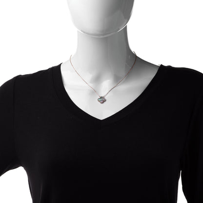 Van Cleef & Arpels 18K Rose Gold Gray Mother of Pearl Vintage Alhambra Pendant Necklace 2 of 8