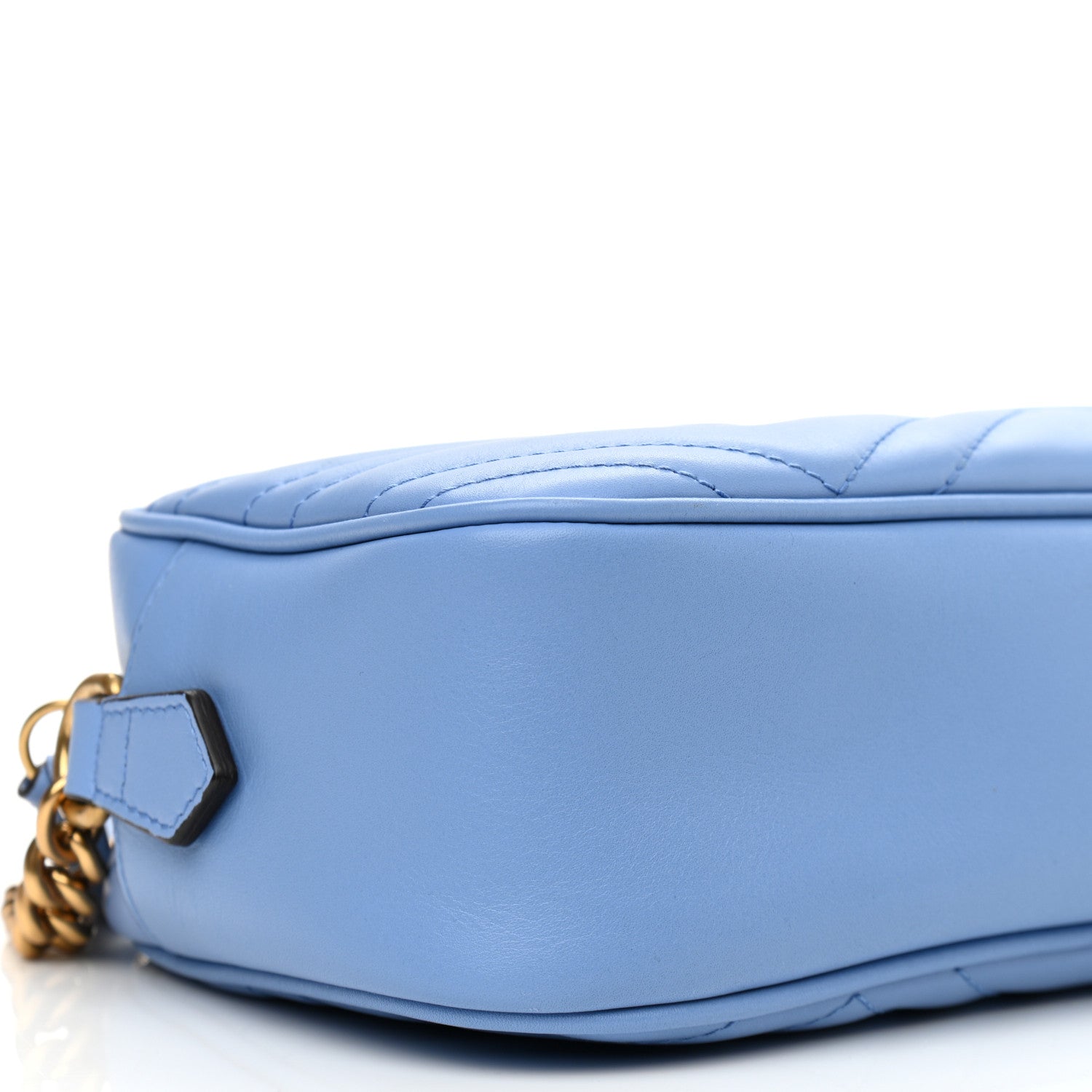 Gucci Calfskin Matelasse Small GG Marmont Chain Shoulder Bag Clear Sky Blue 9 of 10