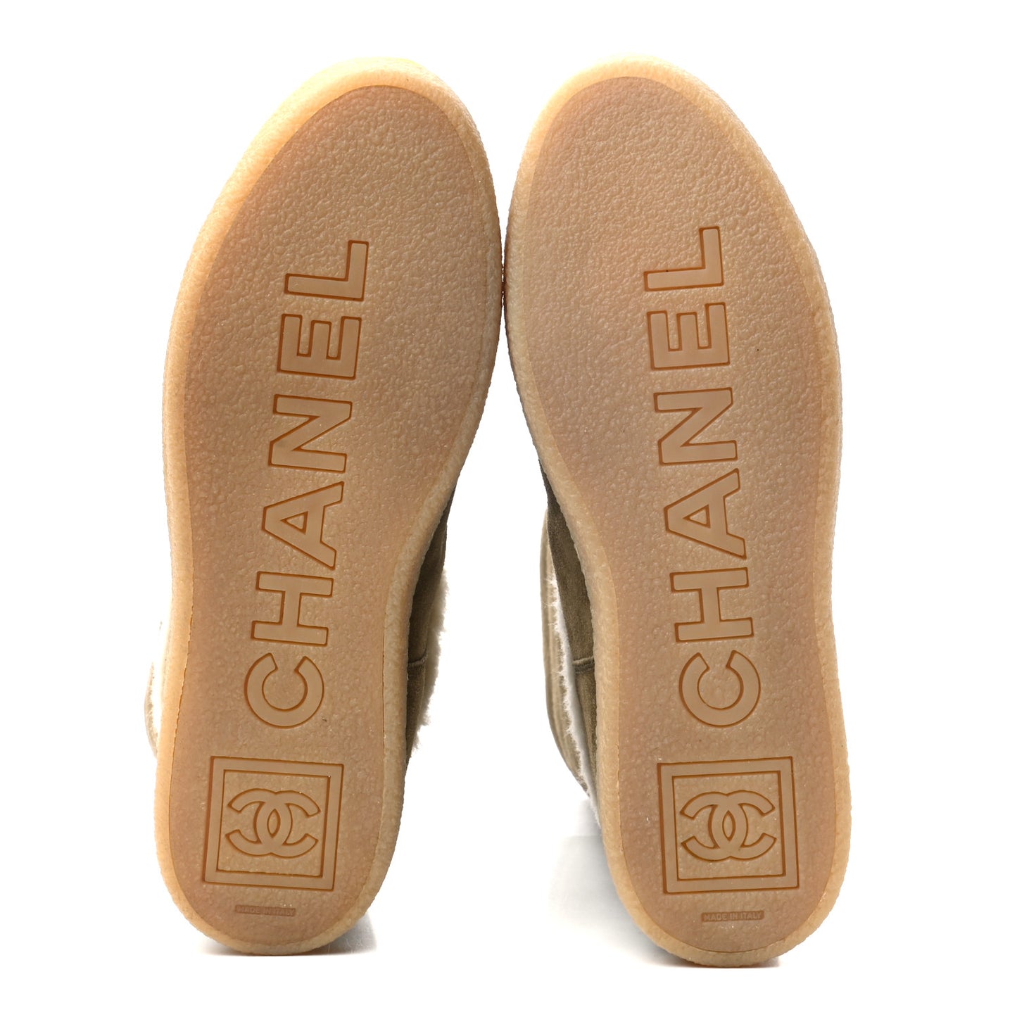 Suede Shearling Boots 36.5 Khaki