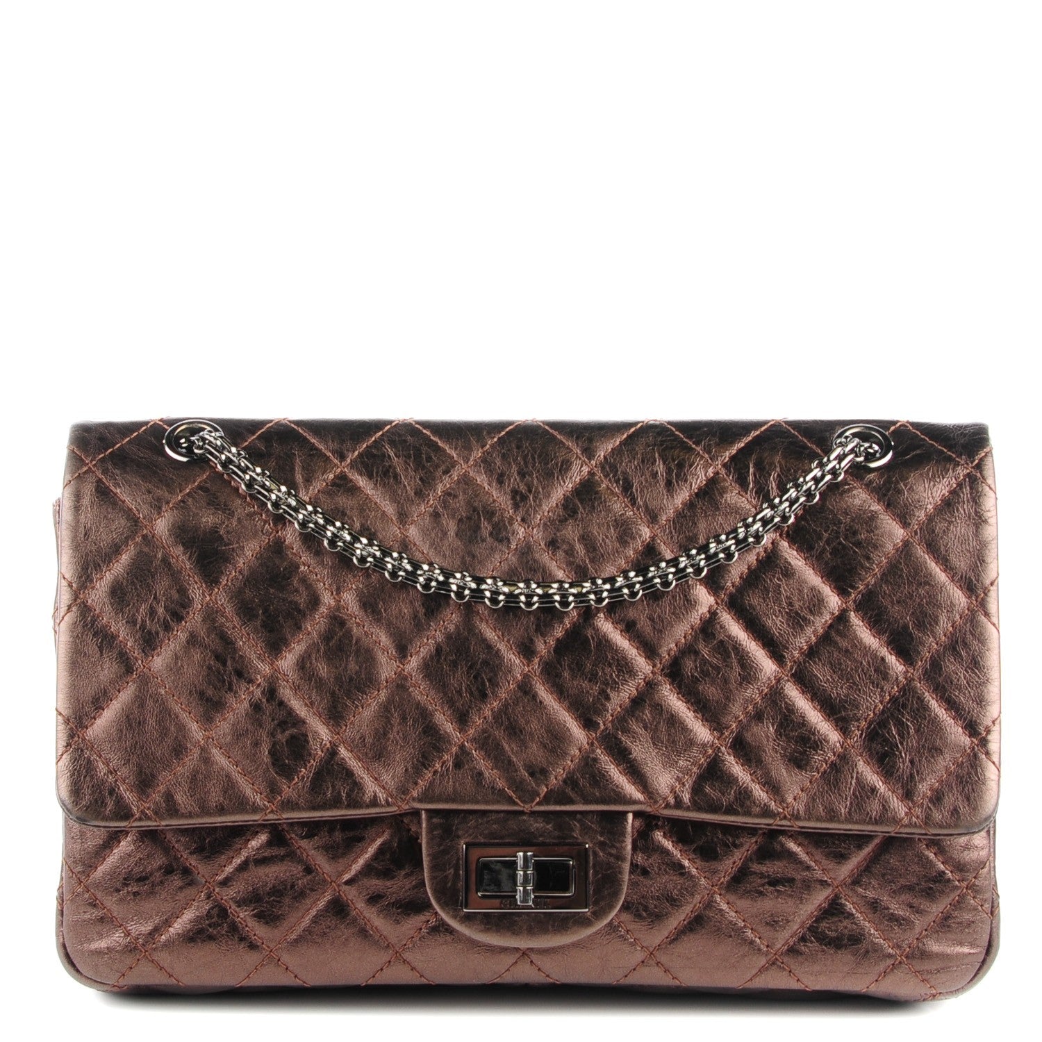 Chanel Metallic Aged Calfskin Quilted 2.55 Reissue 227 Flap Bronze 1 of 9