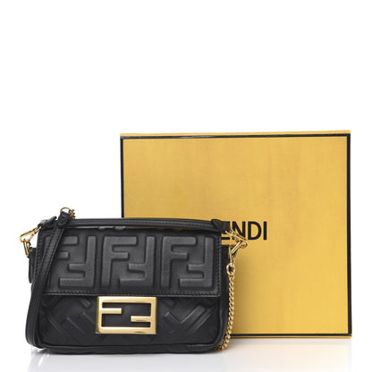 Fendi Nappa FF 1974 Embossed Mini Baguette Black 11 of 11