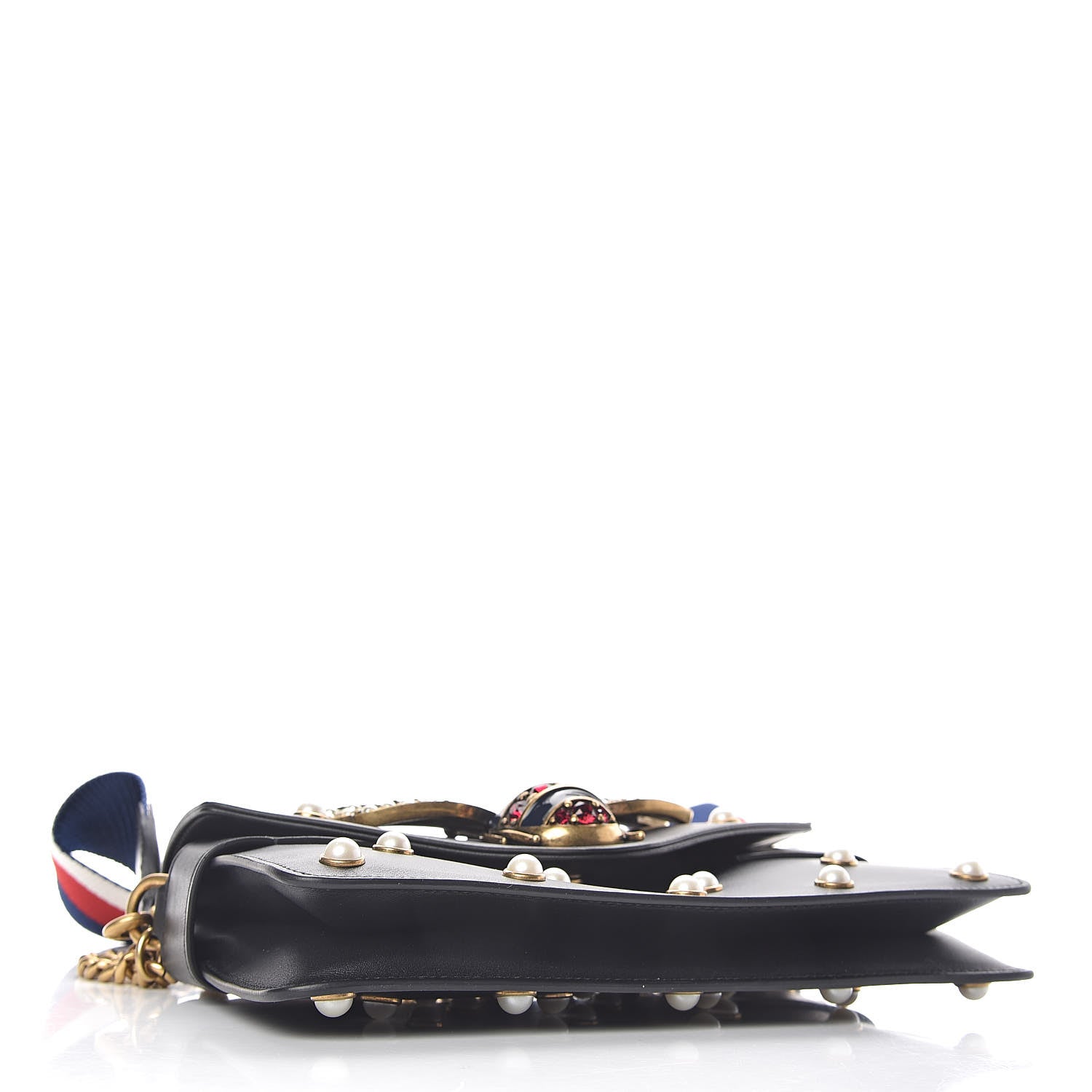 Gucci Nappa Pearl Studded Mini Queen Margaret Broadway Shoulder Bag Black 4 of 10