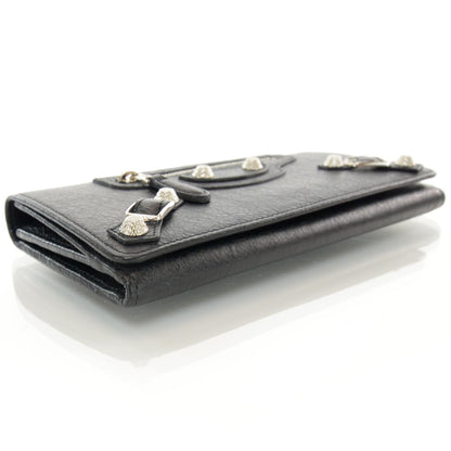 Balenciaga Agneau Giant Silver Hardware Money Wallet Black 4 of 7