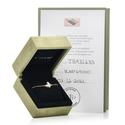 Van Cleef & Arpels 18K Yellow Gold Mother of Pearl Sweet Alhambra Butterfly Bracelet 5 of 5