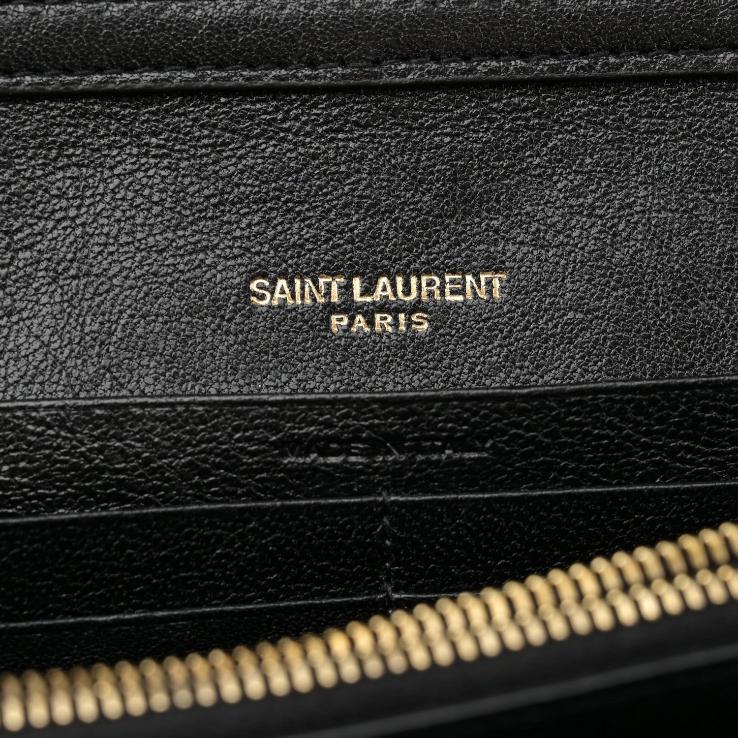 Saint Laurent Lambskin Diamond Quilted Becky Chain Wallet Black 7 of 12