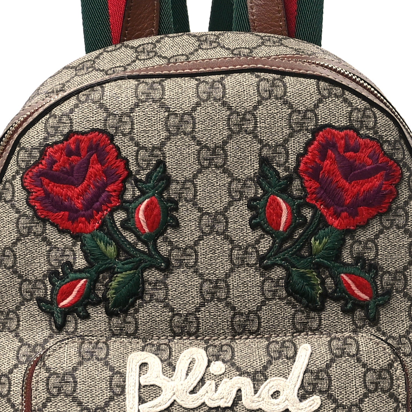 GG Supreme Monogram Web Blind For Love Embroidered Small Day Backpack