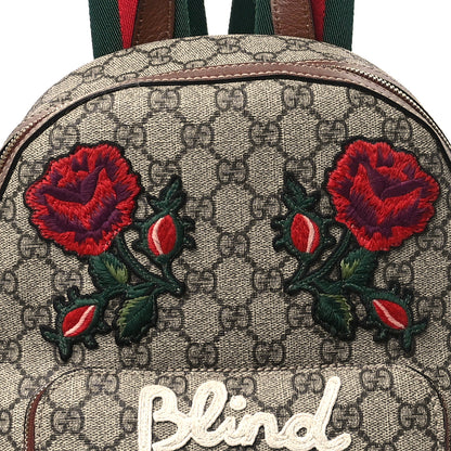 Gucci GG Supreme Monogram Web Blind For Love Embroidered Small Day Backpack 9 of 11