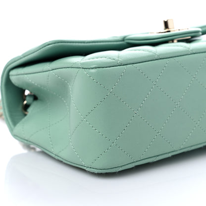 Chanel Lambskin Quilted Mini Rectangular Flap Light Green 8 of 9