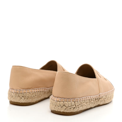 Chanel Lambskin CC Espadrilles 35 Beige Black 5 of 10