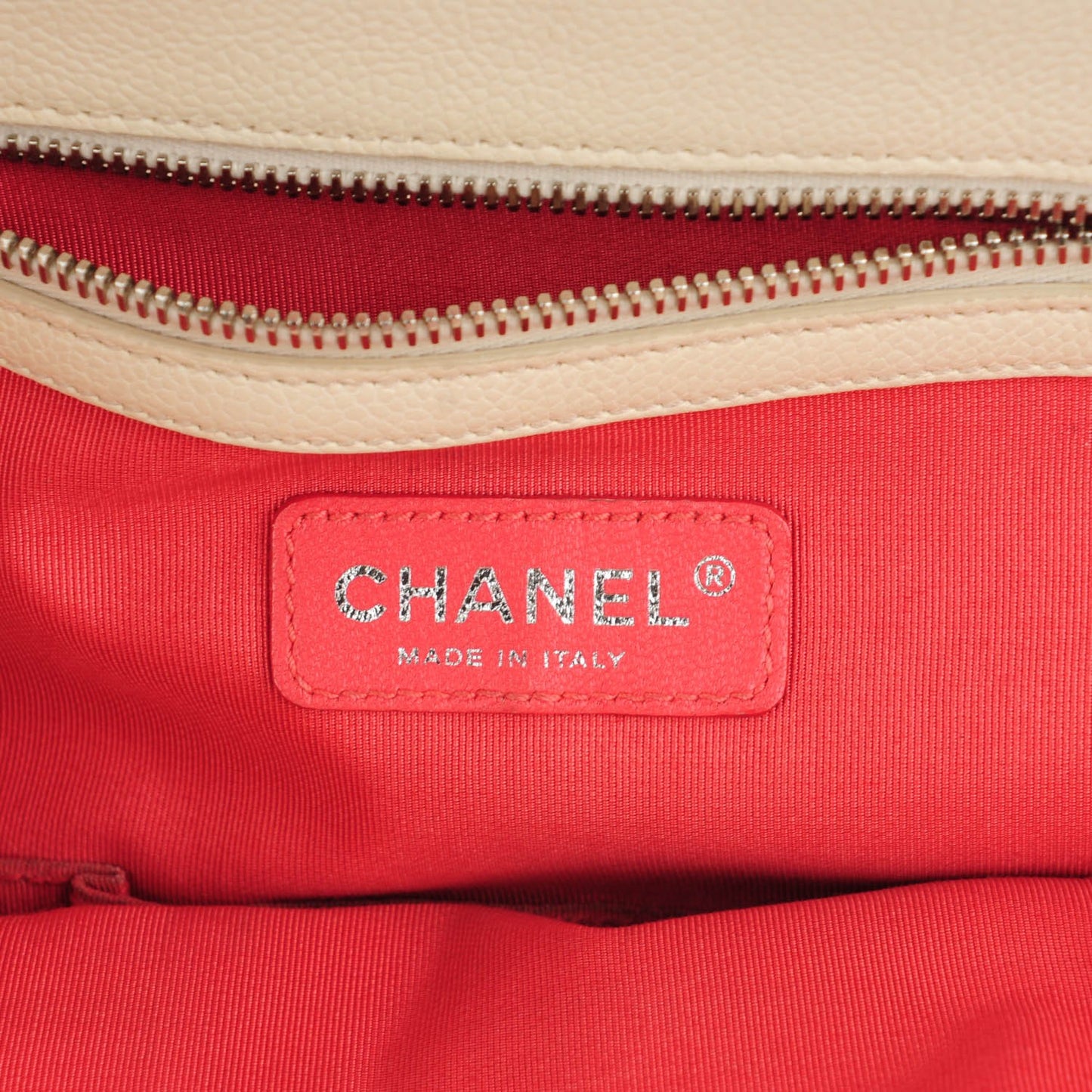 Caviar Ombre Large Shopping Tote White Rose