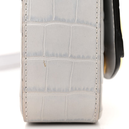 Chloe Crocodile Embossed Calfskin Mini C Double Carry Stormy Grey 12 of 13