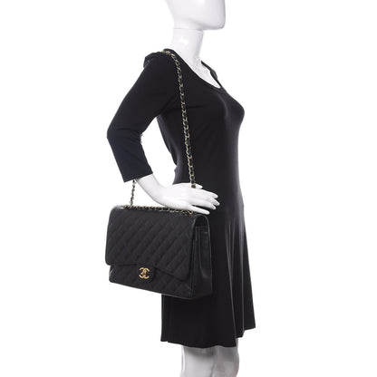 Chanel Caviar Quilted Maxi Double Flap Black 2 of 13