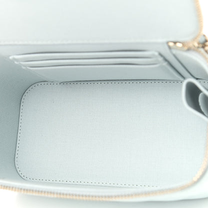 Chanel Lambskin Quilted Small Top Handle Vanity Case With Chain Light Blue 5 of 9