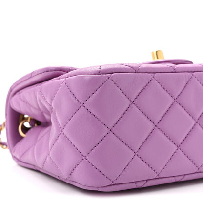 Chanel Lambskin Quilted Mini Pearl Crush Flap Purple 9 of 10