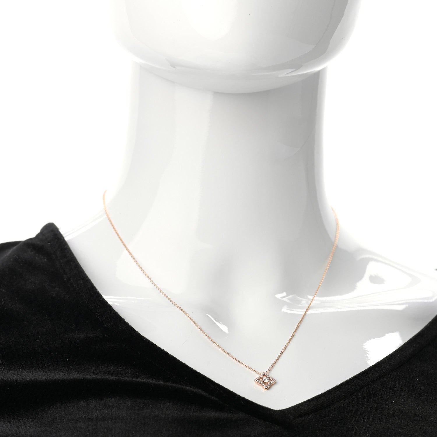 David Yurman 18K Yellow Gold Diamond Venetian Quatrefoil Pendant Necklace 2 of 5