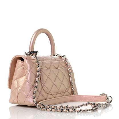 Chanel Iridescent Caviar Quilted Extra Mini Coco Handle Flap Light Pink 3 of 8