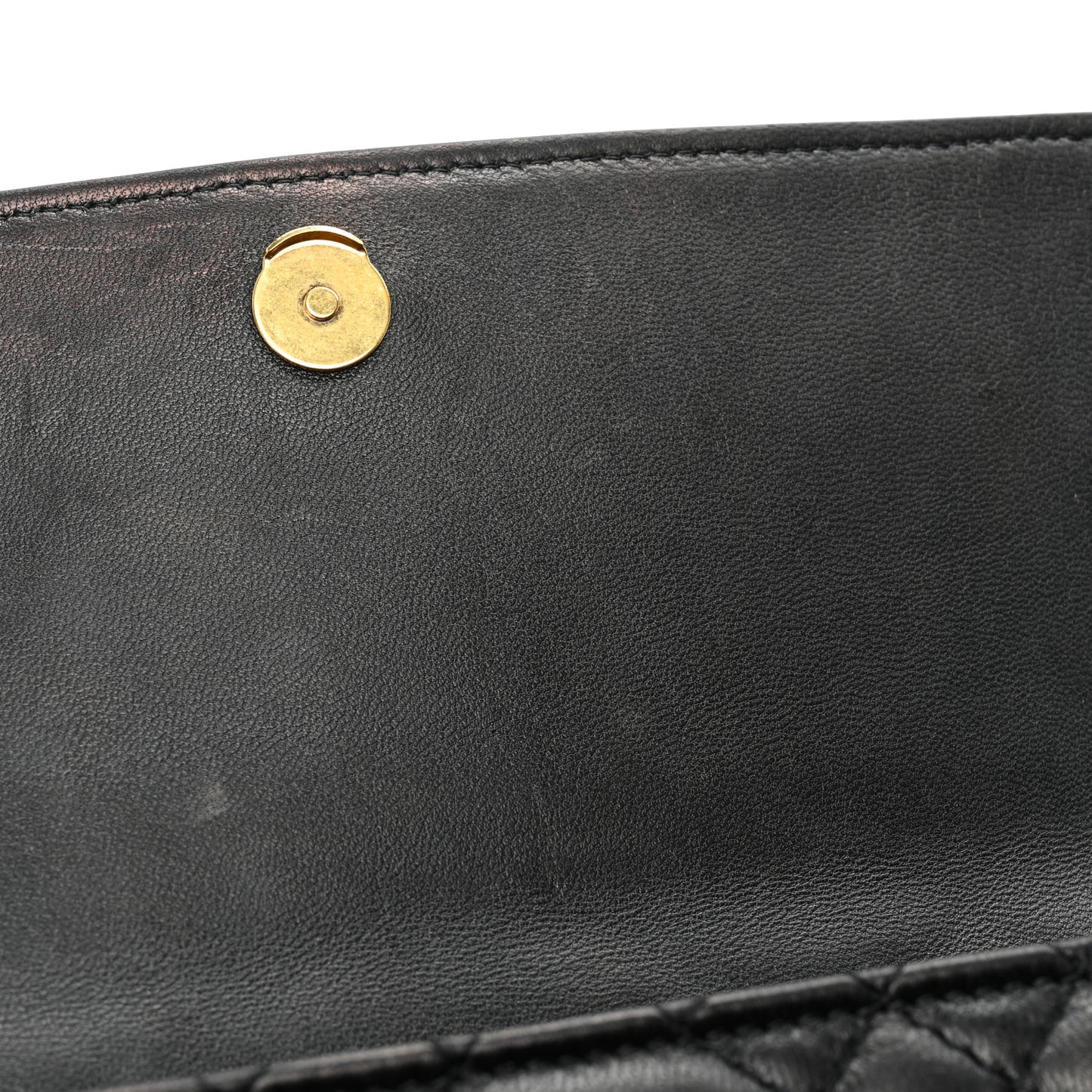 Lambskin Quilted Medusa Wallet on Chain Crossbody Black Gold