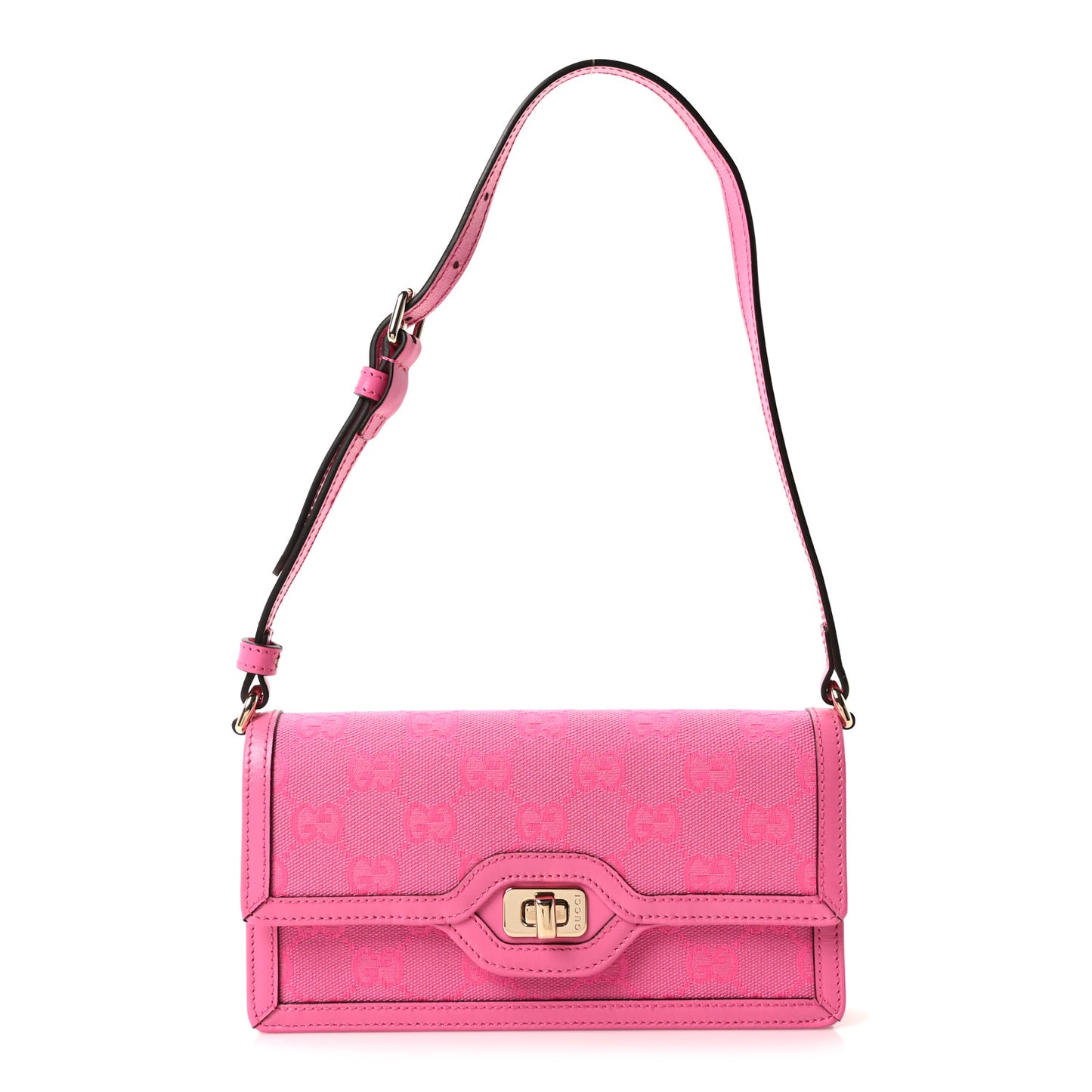 GG Monogram Scratch Lux Calfskin Mini Luce Shoulder Bag Blossom Rose Dark Blossom