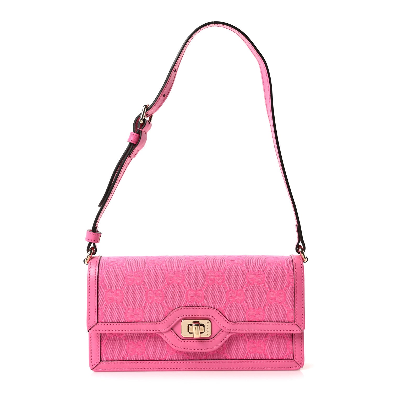 Gucci GG Monogram Scratch Lux Calfskin Mini Luce Shoulder Bag Blossom Rose Dark Blossom 1 of 9
