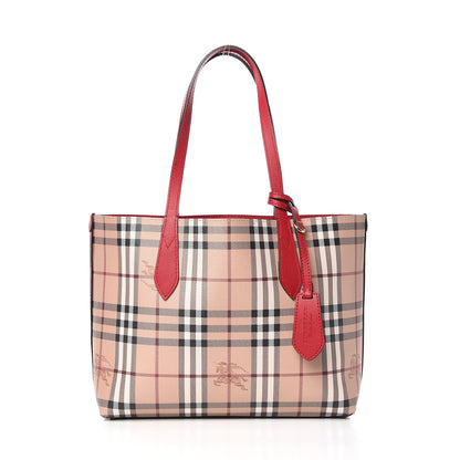 Burberry Haymarket Check Small Reversible Tote Poppy Red 5 of 12