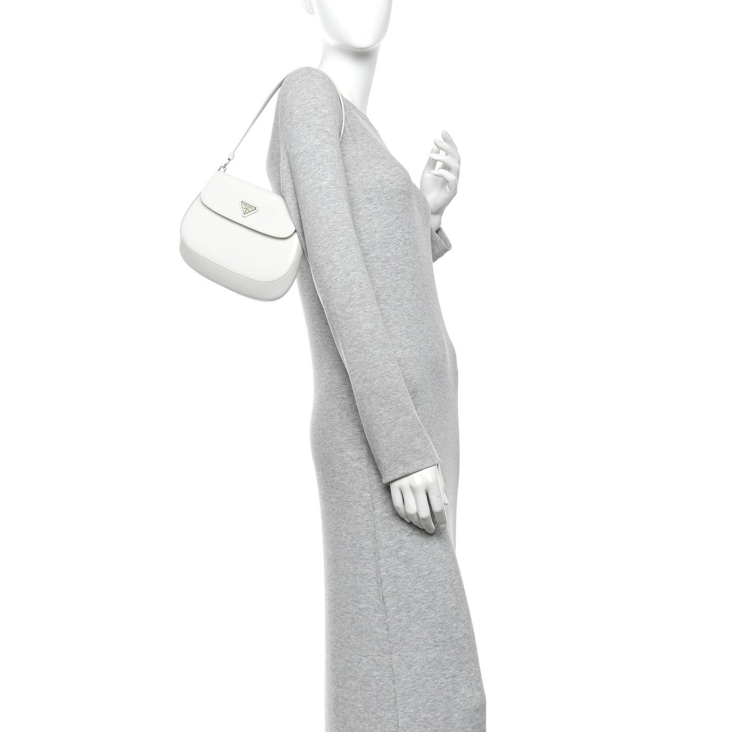 Spazzolato Cleo Flap Shoulder Bag White