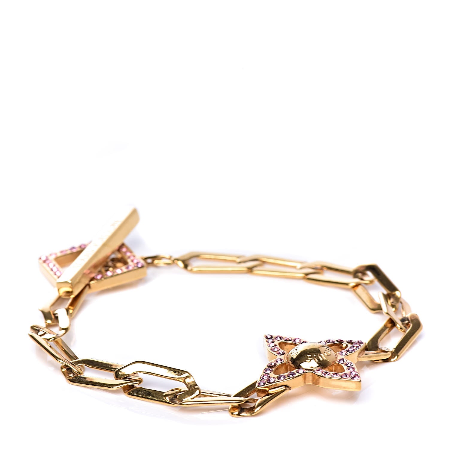 Louis Vuitton Swarovski Crystal Flower Power Bracelet Gold 1 of 4