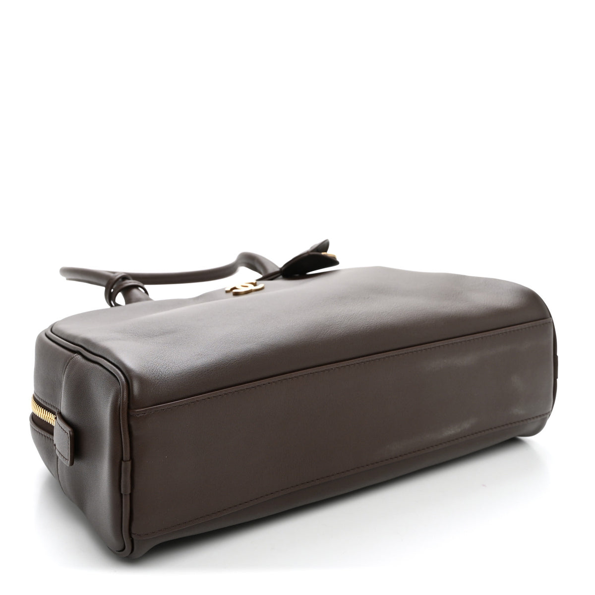 Chanel Calfskin Large Perfect Bowling Bag Dark Brown 4 of 10