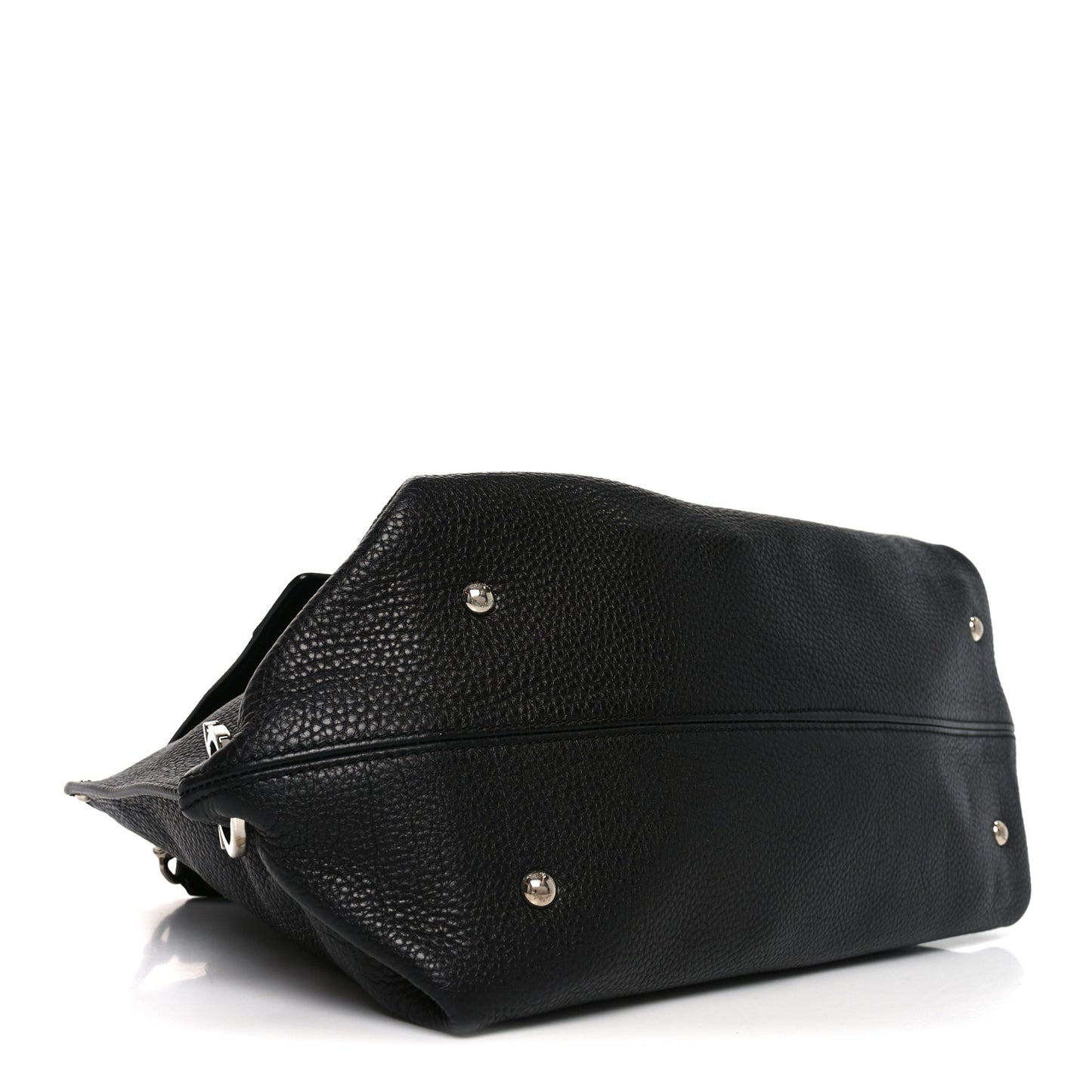Calfskin Large Sofia Shoulder Bag Black